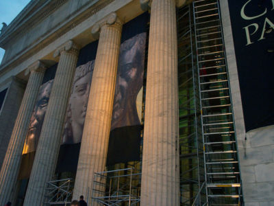 frame supported scaffold field museum